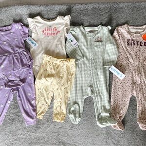 Carter’s baby girl 6 month bundle set NWT